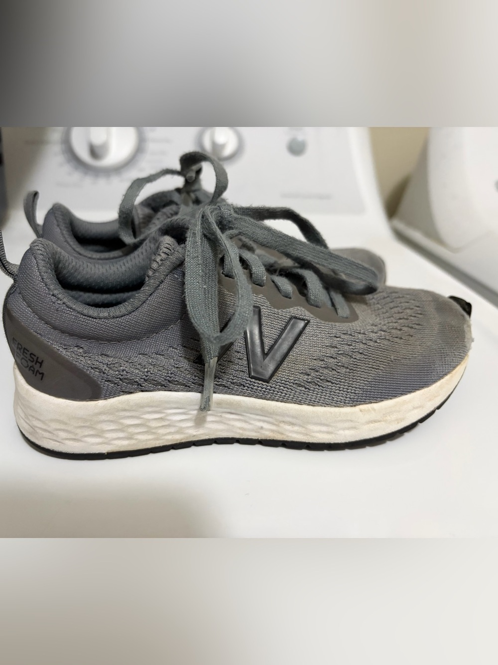 New Balance Kids Gray Lace-Up Sneakers